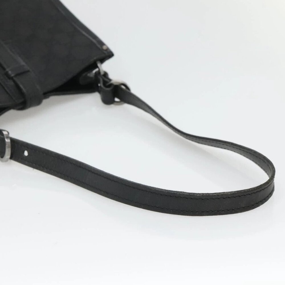 GUCCI GG Canvas Shoulder Bag Black Silver 110292 Auth ki5866 - Picture 8 of 16